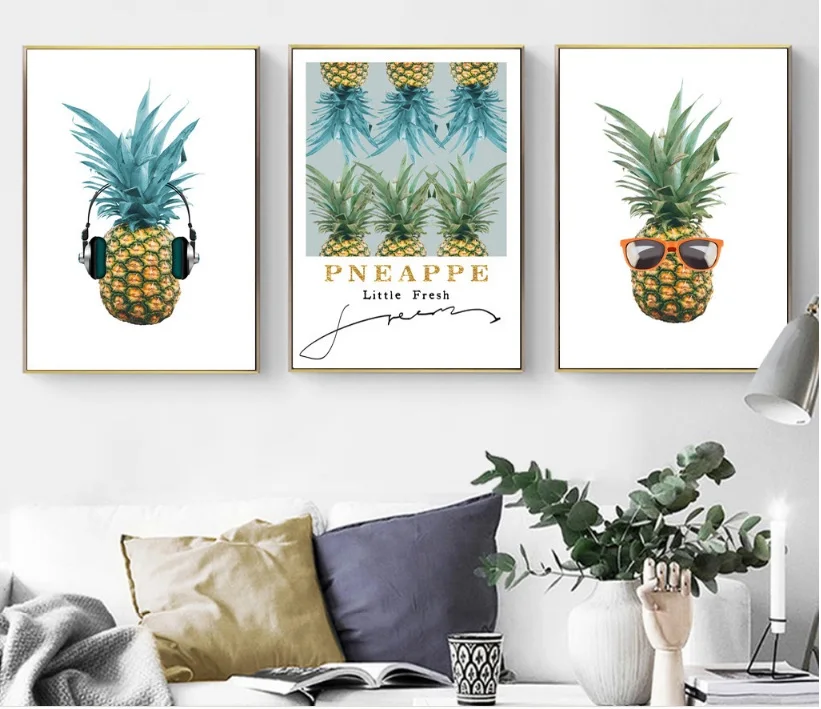Nordic-Fresh-Fruit-Pineapple-Decorative-Paintings-Wall-Art-Print-Picture-Canvas-Painting-Poster-for-Living-Room