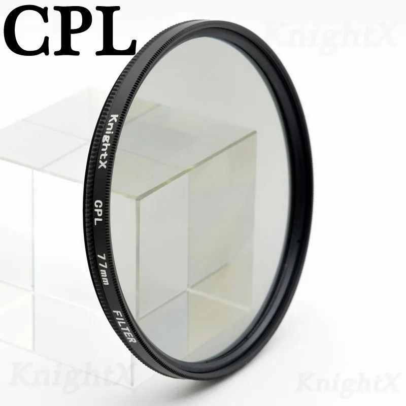 KnightX 49 52 55 58 67 77 мм УФ-фильтр CPL Для sony Pentax Nikon Canon D5200 100D EOS 400D D5300 D3300 D5500 ND ND2 ND4 ND8 ND16 - Цвет: CPL