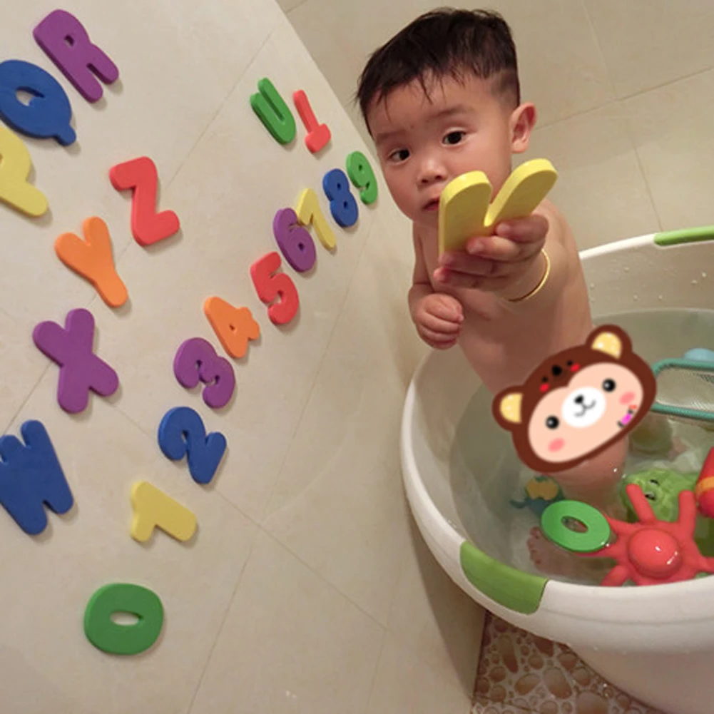 36x Kid Bath Learn Letters /& Numbers Stick Floating Baby Bathroom Water Game Toy