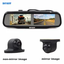 DIYKIT Dual Screen 4.3 polegada TFT LCD Rear View Monitor de Espelho de Carro + HD Car Câmara de Visão Traseira para Rear/Frente/Vista Lateral