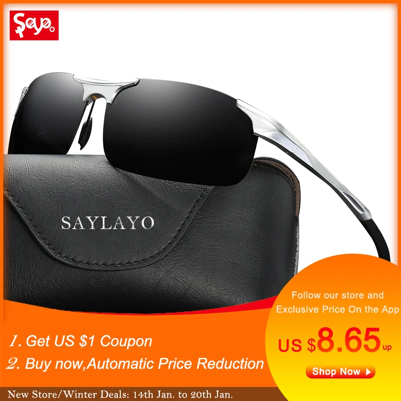 SAYLAYO New 2019 Aluminum Magnesium Sunglasses Men's Polarized Glasses Personality Hipster Sunglasses Driver Driving Mirror SAYLAYO New 2019 Aluminum Magnesium Sunglasses Men's Polarized Glasses Personality Hipster Sunglasses Driver Driving Mirror
