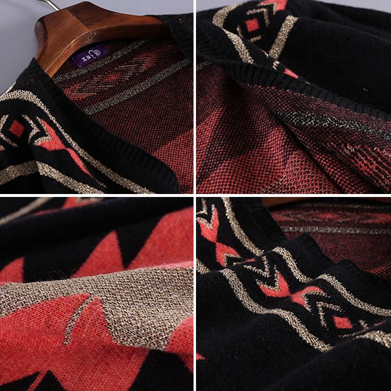 XIKOI Winter Tassel Women's Cardigans Kimono Sweater Fashion Geometric Thick Knitted Women Sweaters Casaquinho Poncho Rebeca XIKOI Winter Tassel Women's Cardigans Kimono Sweater Fashion Geometric Thick Knitted Women Sweaters Casaquinho Poncho Rebeca