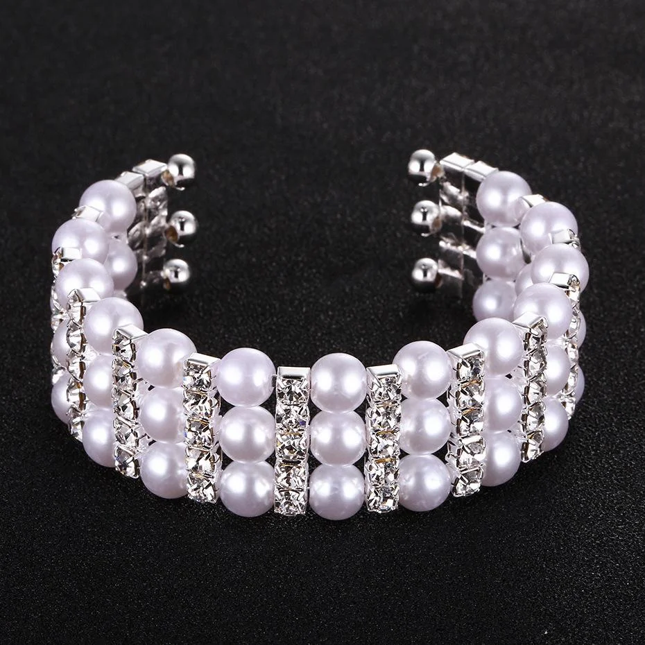 Cheap Wrist Corsage Faux Pearl Bracelet Bridal Jewelry Wedding