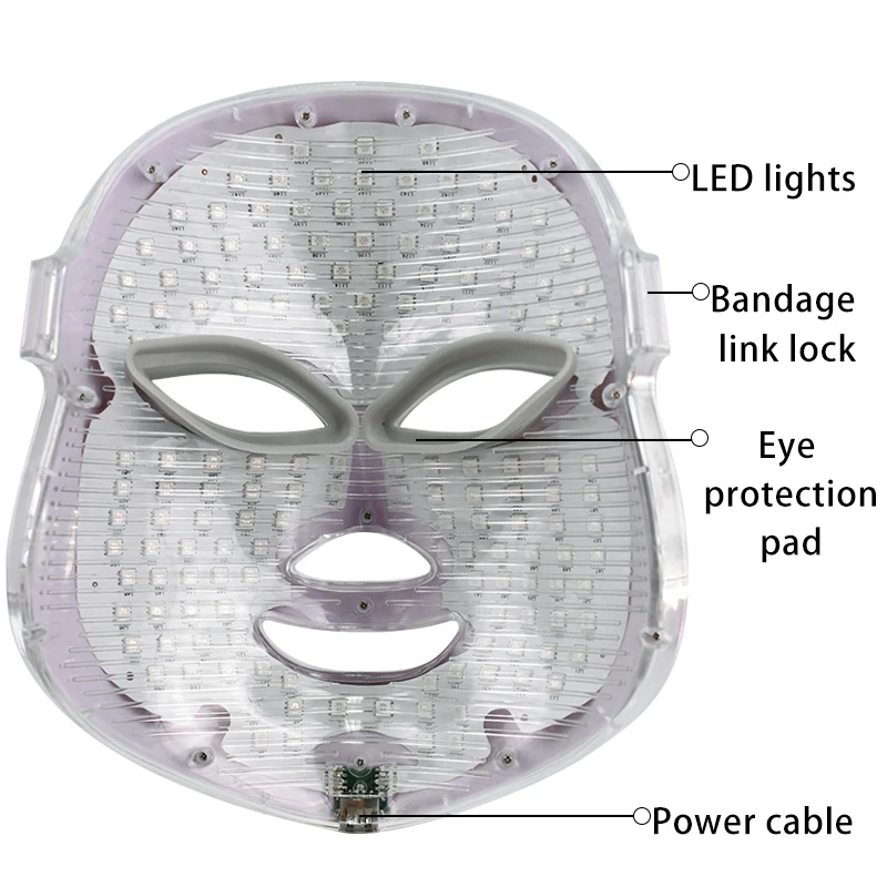 Горячий светодиодный аппарат для маски для лица, 7 цветов, фотонный светильник, лечение акне, Отбеливание лица, омоложение кожи, красота, спа-инструмент