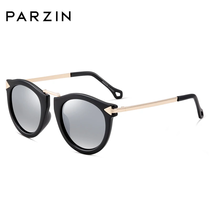 PARZIN, брендовые поляризационные солнцезащитные очки, женские, Ретро стиль, Круглые, Роскошные, золотые, со стрелками, солнцезащитные очки для женщин,, Sunmmer - Цвет линз: Silver