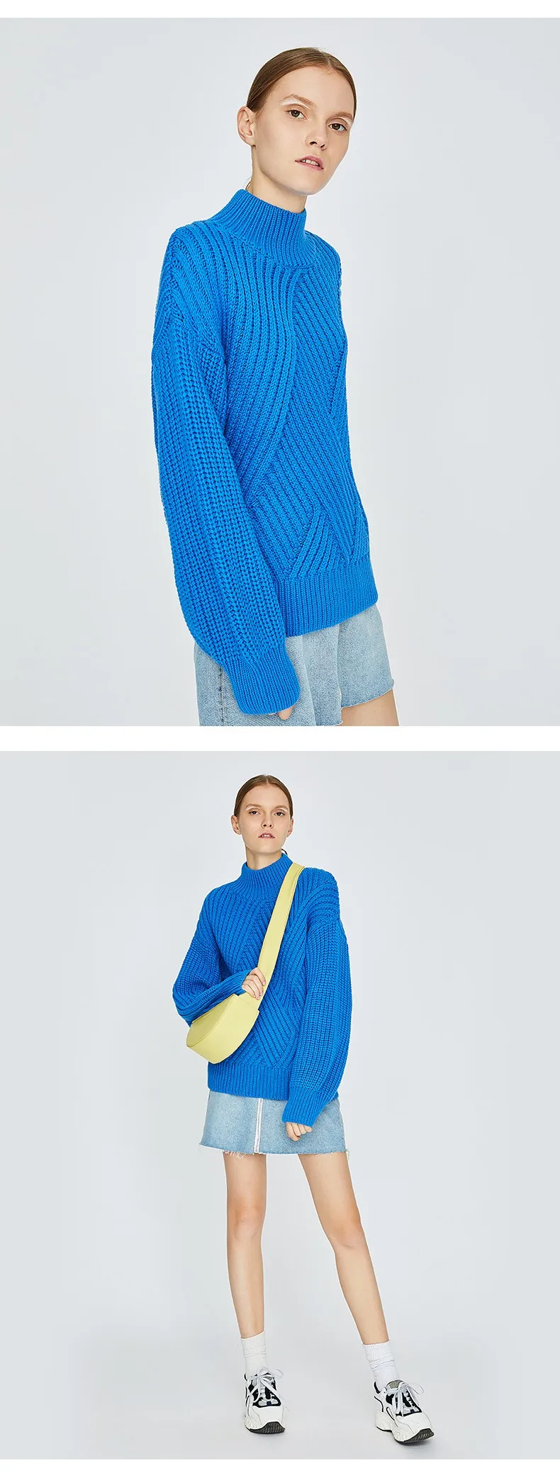 Toyouth водолазка Для женщин свитер негабаритных пуловеры с длинными рукавами витой высокое качество свитера Повседневное перемычки Sueter Mujer