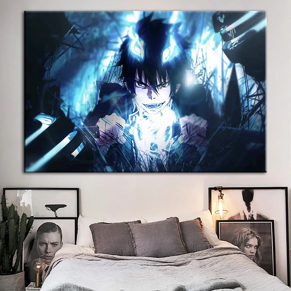 

Wall Artwork HD Prints Home Decoration Blue Exorcist Poster Picture Modern Animation Canvas Painting For Living Room Framedwork
