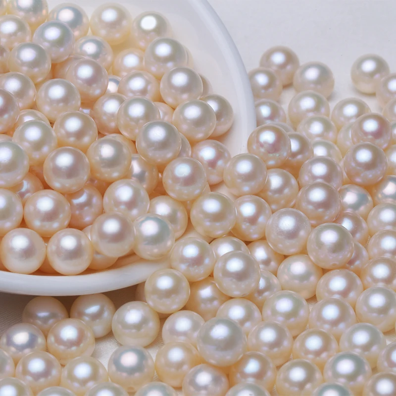 Natural Pearl AAA Quality White Round 6-12mm Natural Freshwater Pearls Beads For DIY Jewelry Making Accessories WhitePink (6)