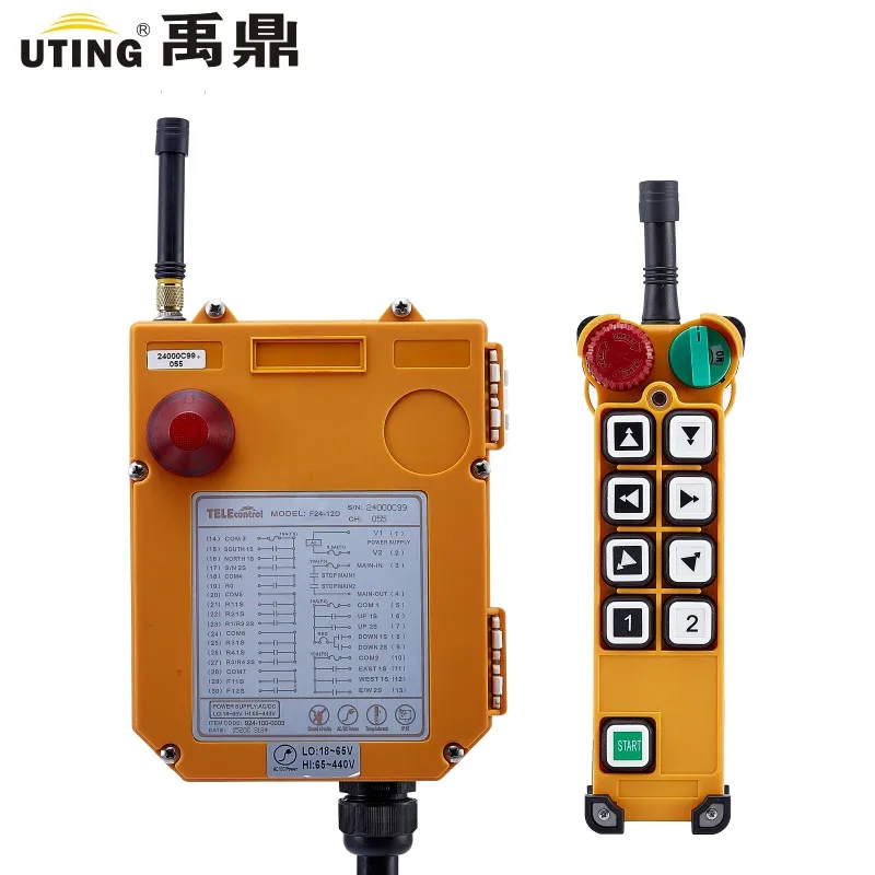 

Uting 8 button double speed crane Industrial remote control VHF310-331Mhz 18-65V