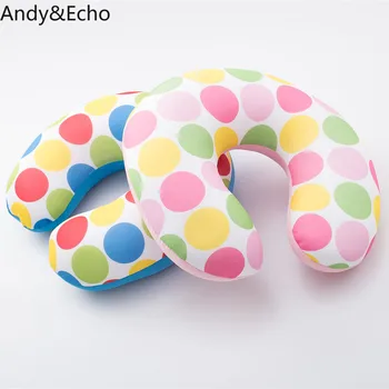 

Cute Polka Dot Travel Neck Pillow U Shape Particle Foam Home Decorative Accessories Airplane Flight Car Office Memory Pillows