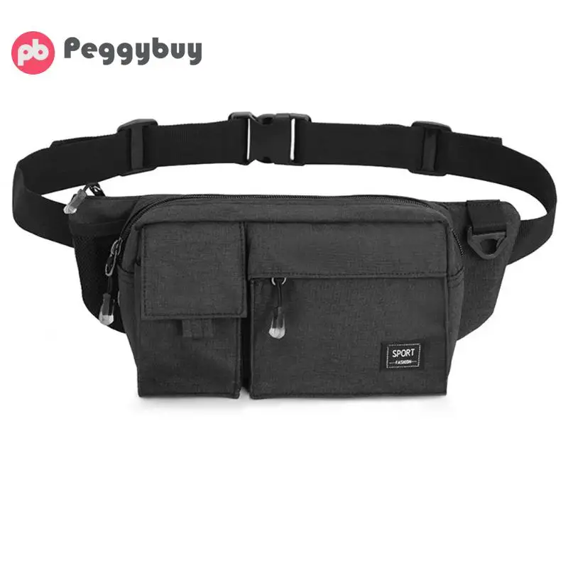 

Nylon Men Large Capacity Waist Pouch Belt Casual Zipper Outdoor Belly Fanny Pack Chest Shoulder Handbag
