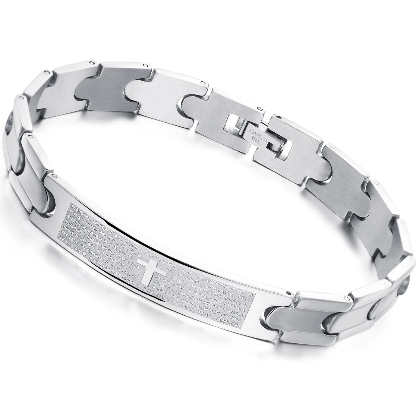 Браслет Крест из нержавеющей стали 10 мм браслеты дружбы для лучших друзей подарки на день рождения для него мужские браслеты для женщин - Окраска металла: As Picture