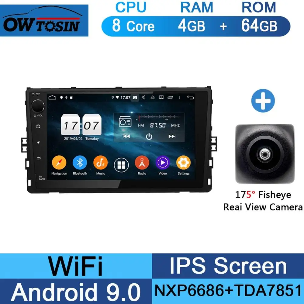 " ips Android 9,0 8Core 64G rom автомобильное радио gps для Volkswagen VW Tiguan Golf Passat CC Polo Jetta CarPlay Parrot - Цвет: 64G Fisheye Camera