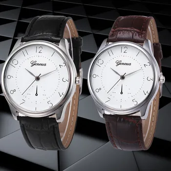 

GEMIXI HOT Men's watch Luxury brand Retro Design Leather Band Analog Alloy Quartz Wrist Men's Watchdropship