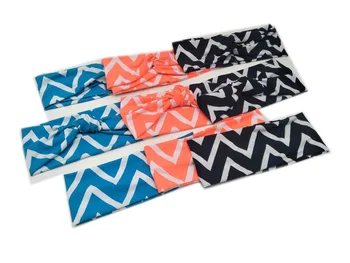 

T175471 2018 fashion headband Good stretch 100% stribed plain lady hairband