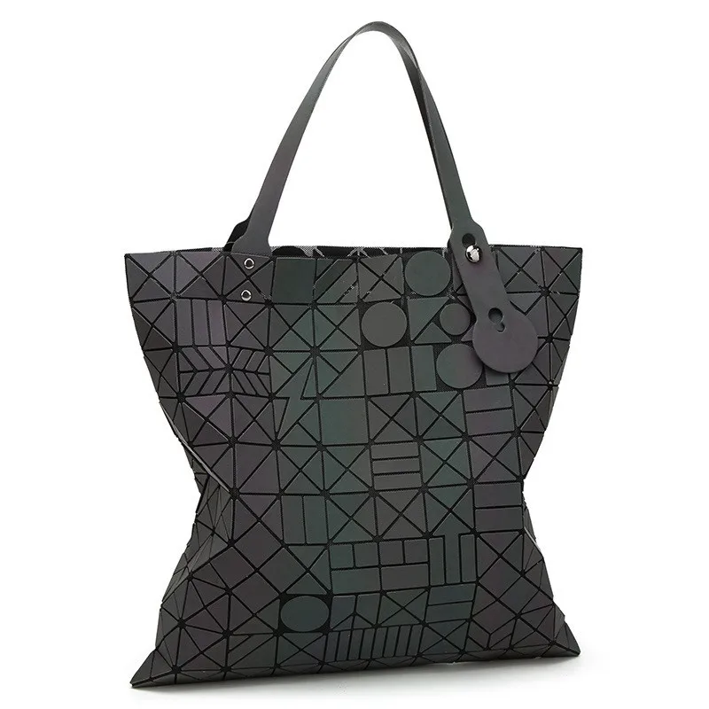 New Japan BAO Women lightning Luminous sac Japan Bag Tote Geometry Chord Shoulder Bags Saser Plain Folding Logo Japan Handbags 2018 fashion bao bag women luminous sac bao bags tote geometry quilted shoulder bags saser plain folding handbags bolasa