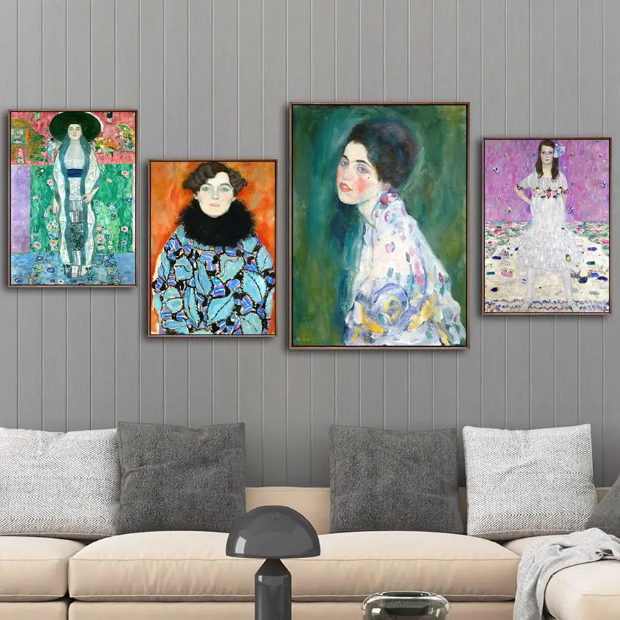 Home Decor Nordic Style Canvas Gustav Klimt Figure Painting Picture Wall Art Prints Watercolor Modular For Living Room Poster | Дом и сад
