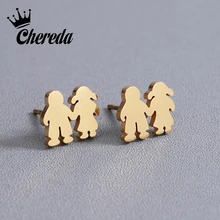 Chereda boucles d'oreilles en acier inoxydable doré pour femmes filles 2018 boucles d'oreilles minimalistes classiques amis bijoux cadeaux(China)