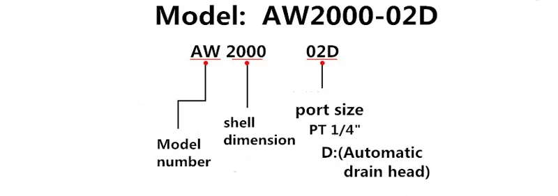 pneumatic Air or Water hepa fuel Standard Filter with Drainage AW2000-02D