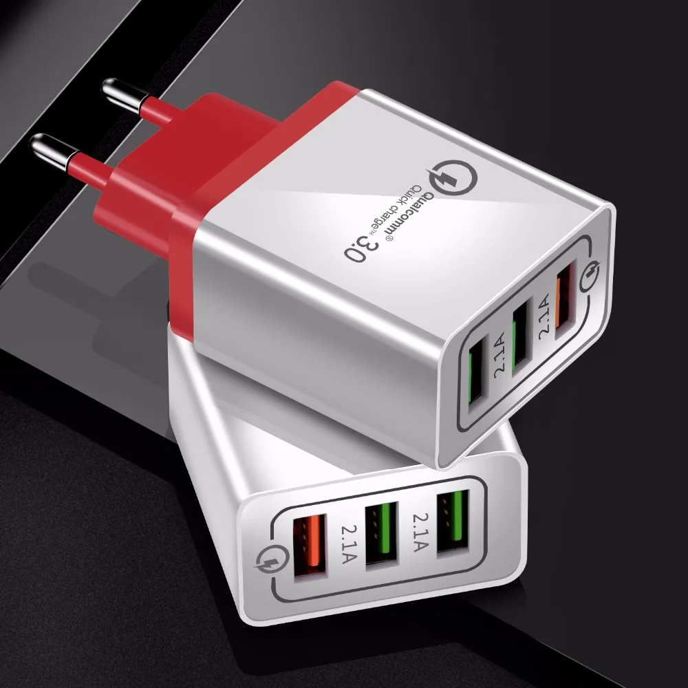 HST 18W Quick Charge 3.0 EU US 3A Fast Mobile Phone USB Charger For iphone 7 8 X Huawei Samsung