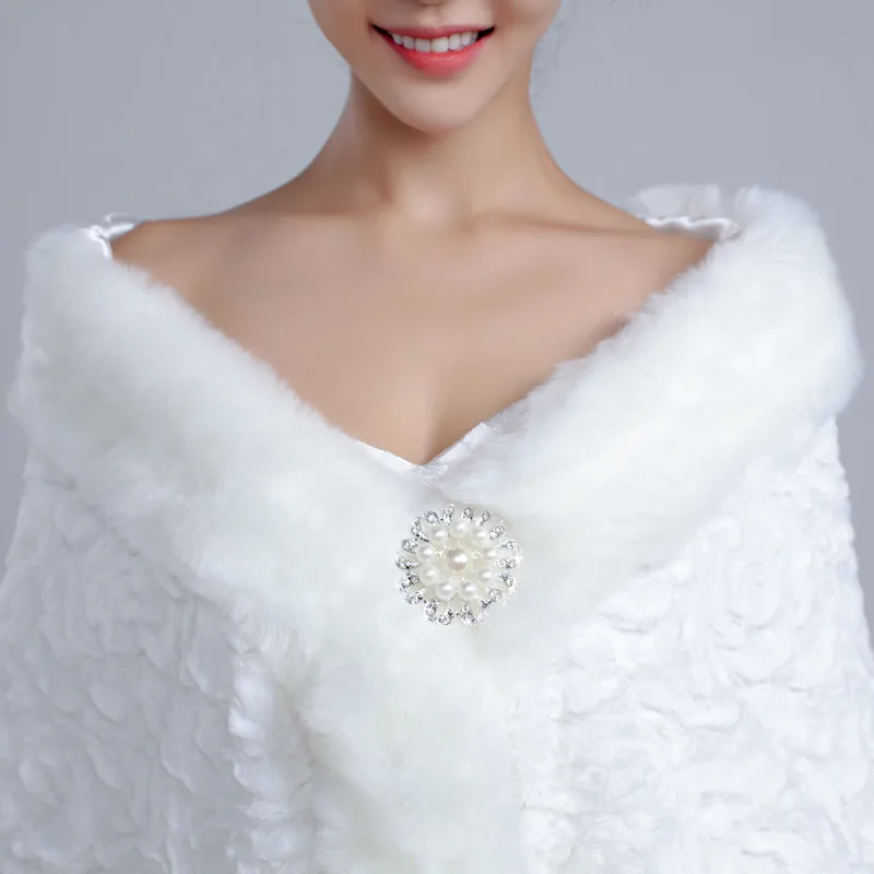 Cheap Wedding Bolero Faux Shawl Winter Bridal Jackets Accessories WomenJacket Off The Shoulder