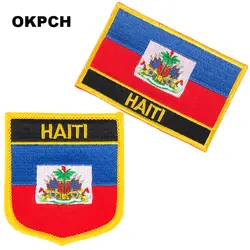 Флаг Гаити патчи Вышитый Флаг Патчи Национальный флаг патчи заплатка для одежды украшения DIY PT-0073-2