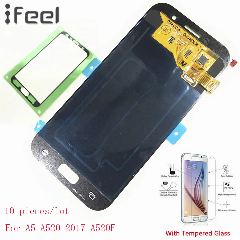 

10 pieces/lot For Samsung Galaxy A5 A520 2017 A520F LCD Display Touch Screen Digitizer Repair Super AMOLED LCD