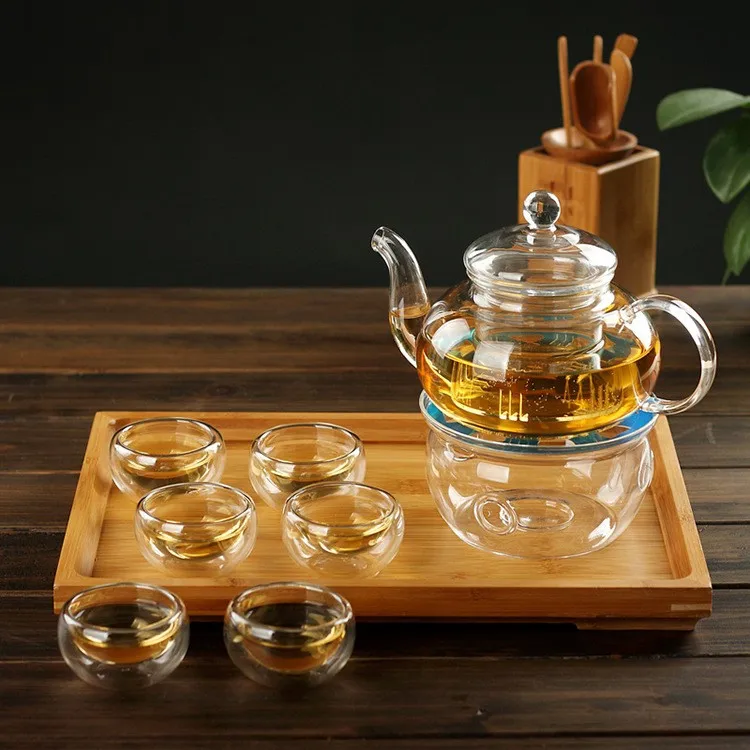 ELETON 6 шт./партия, 50 мл, двойная стеклянная прозрачная маленькая чашка для чая, чайная чашка кунг-фу, аксессуары для чая, изоляционная стеклянная посуда для напитков