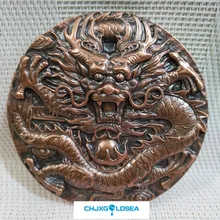 Знак зодиака Дракон бронзовая медаль значок тисненый Дракон назад дракон и Феникс Chengxiang чистая медная статуя подарок