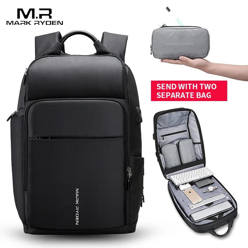 Mark Ryden Men's Multifunctional Backpack USB Charging 17 inch Laptop Bag Large Capacity Waterproof Travel Bags For Men Business