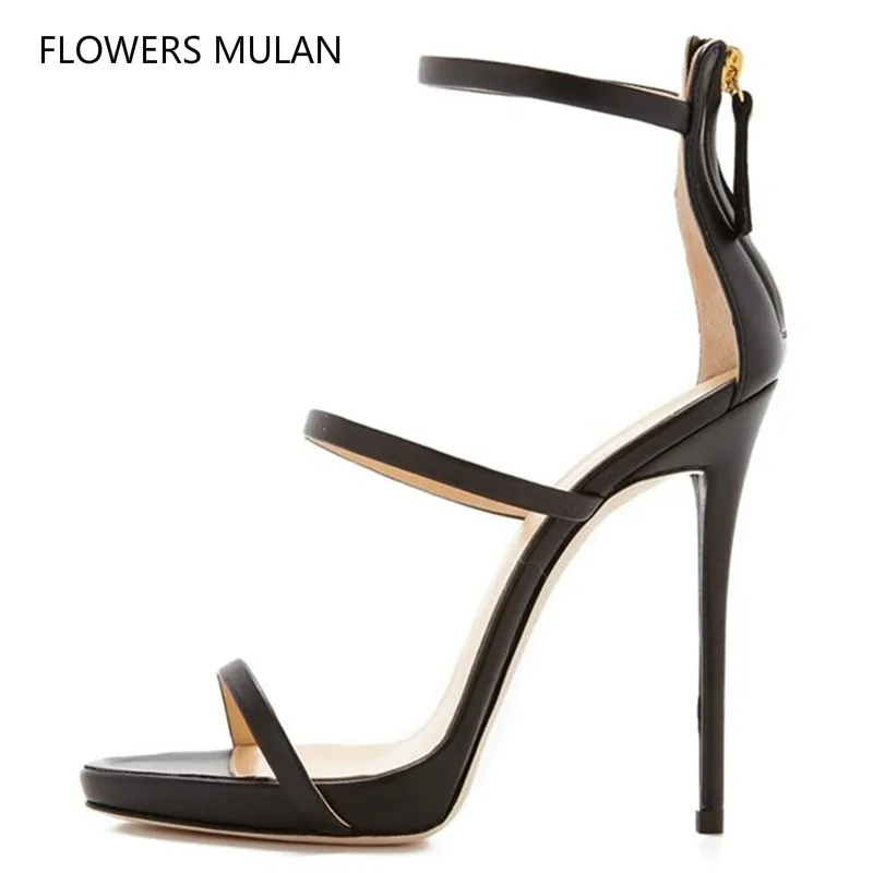 

Gold Silver Black Nude Patent Leather With Three Straps Women Gladiator Sandals Crystal Stars Embellished Party Women Shoes