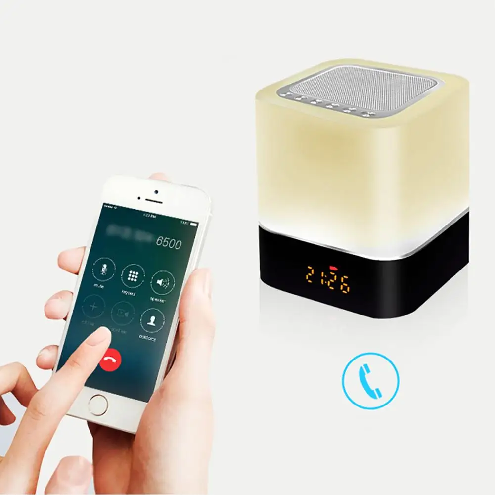 

Colorful Cubic Night Light Mini Table Clock MP3 Player USB Bluetooth Speaker