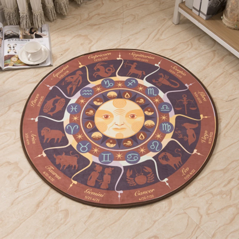 Тотемный ковер для спальни с изображением солнца, 12 созвездий, мультяшный коврик для ванной комнаты, гостиной, напольные коврики для кухни, коврик для двери, alfombra
