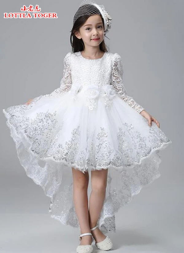 de fiesta para niña de 3 a 12 años, novedad, vestidos de manga larga de encaje para niña, vestidos cortos delanteros y largos, vestidos de noche para niño|girls dress|girls dress