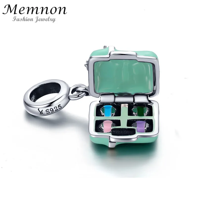 

Memnon Macaron candy Box Love Bowknot charms 925 Sterling Silver bead fit Charm Bracelet Necklace DIY pendant for Jewelry making