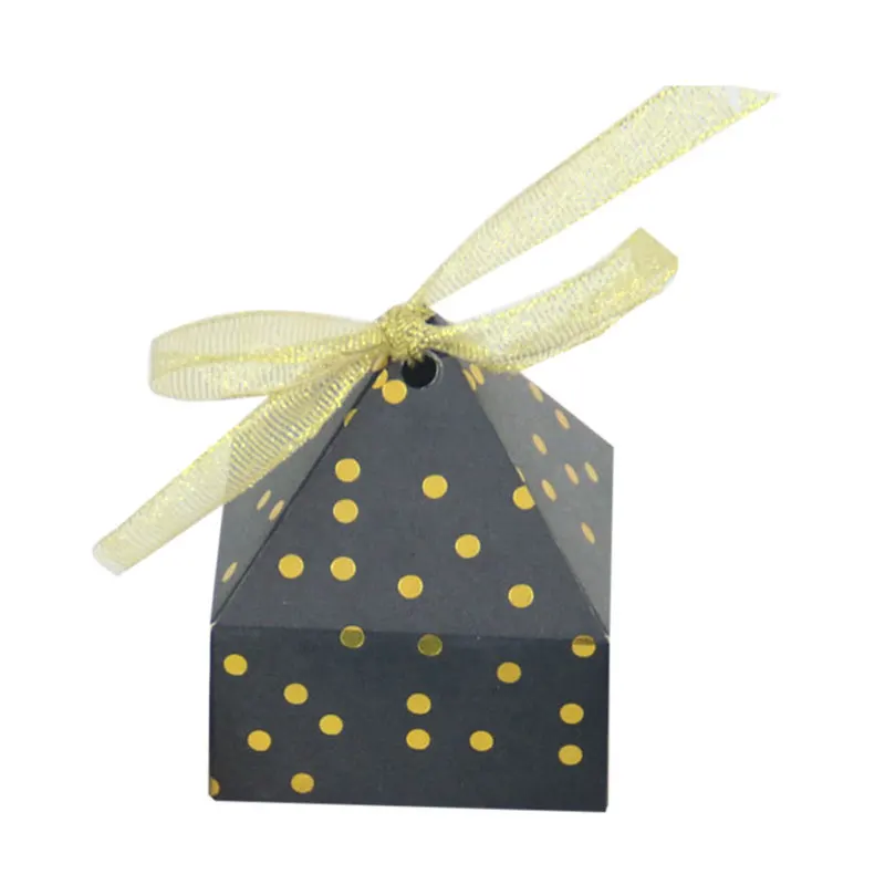 

50pcs Wedding Pyramid Candy Boxes Sugar Bowls Pyramid Shape Sweets Boxes for Kids Paper Boxes Gift Bag Packaging