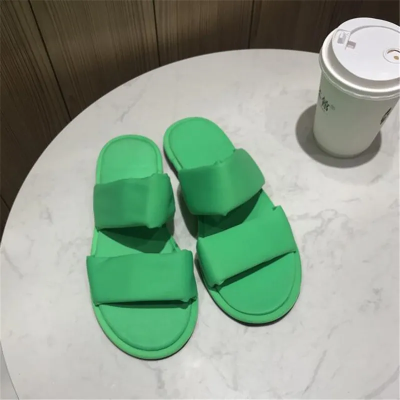 

designer flip flops tong femme summer slides green orange slippers women slippers Narrow Slip on Beach Sandals