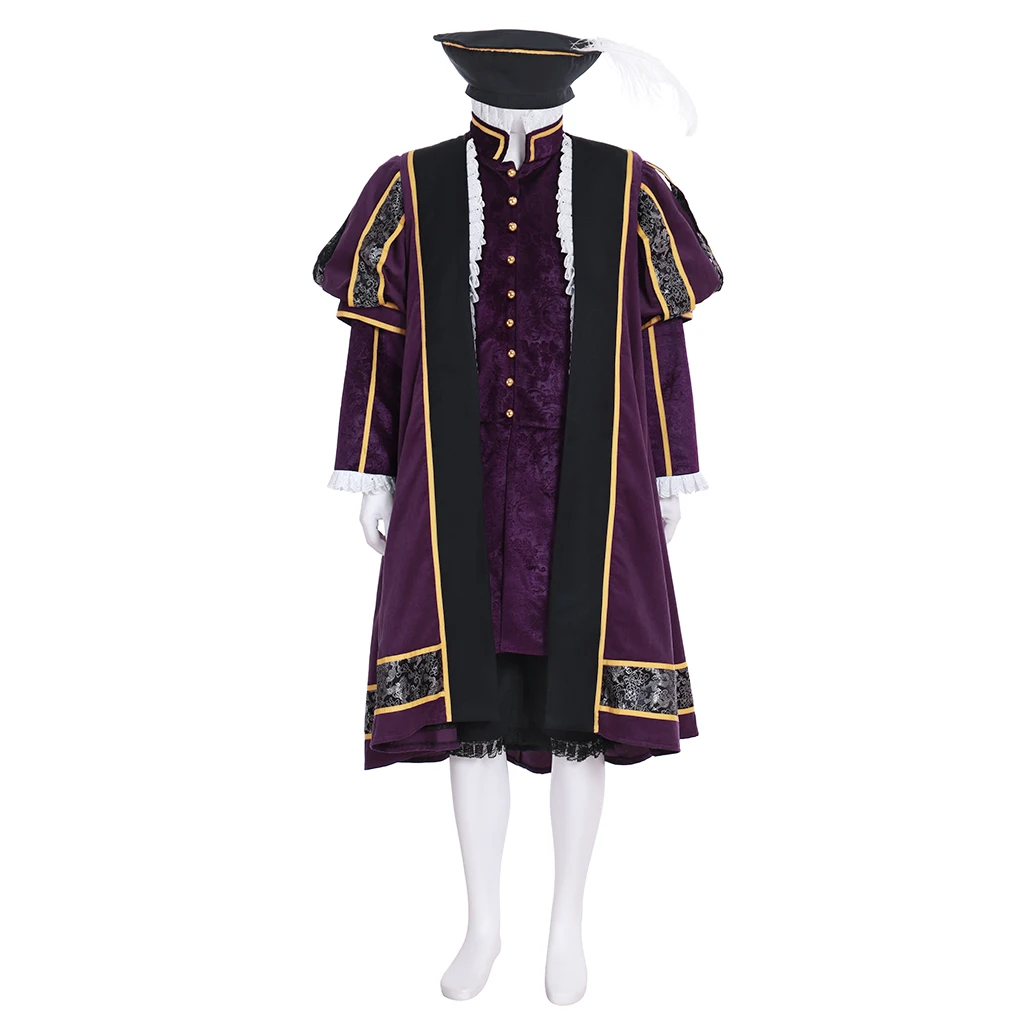 

Cosplaydiy Medieval Tudor Elizabethan King Henry VIII Cosplay Costume Adult Renaissance Tudor Knight Lord Tunic Outfit L717