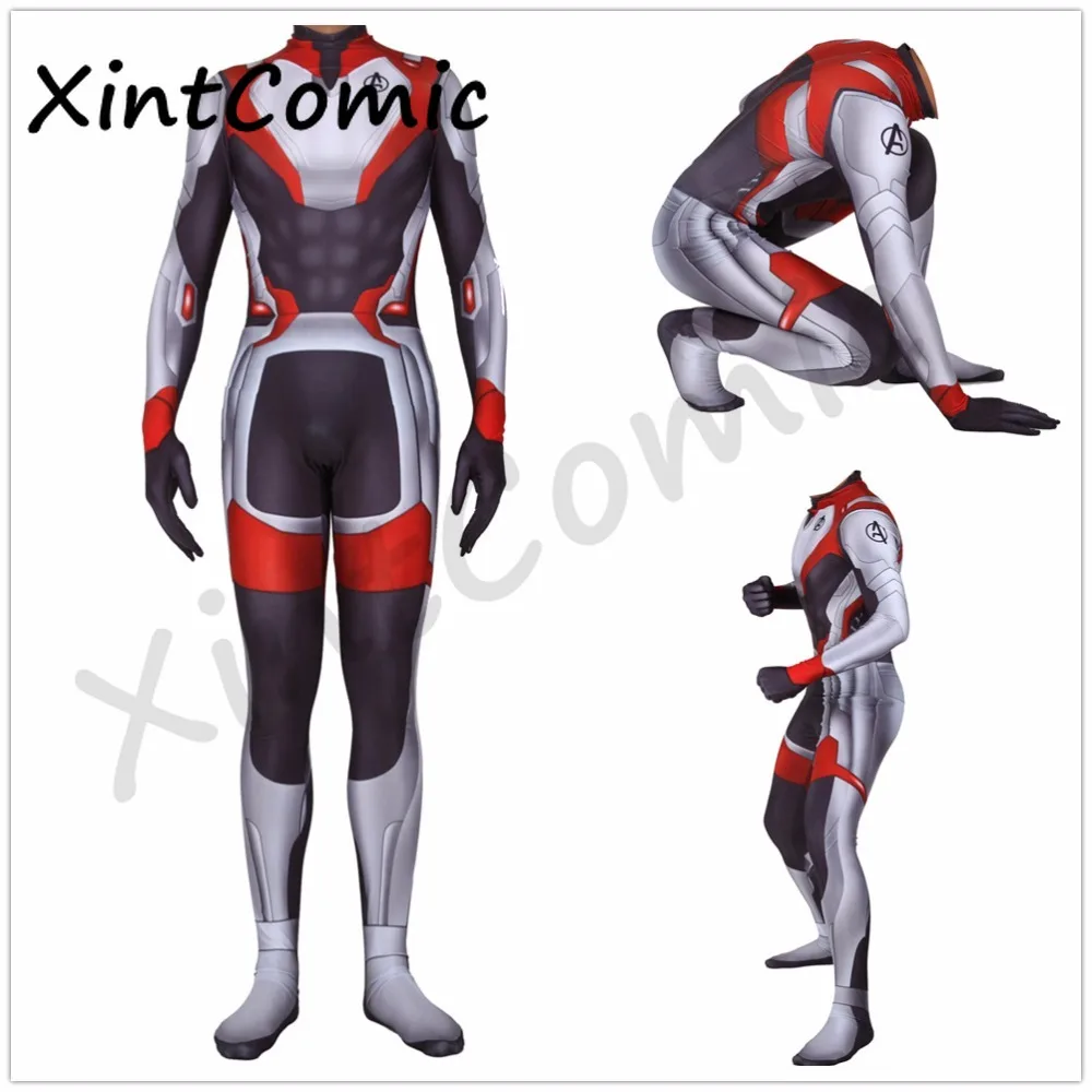 Avengers Endgame Quantum Realm Costume Captain Marvel Cosplay Captain America Superhero Zentai Jumpsuits Costumes Bodysuit Suit