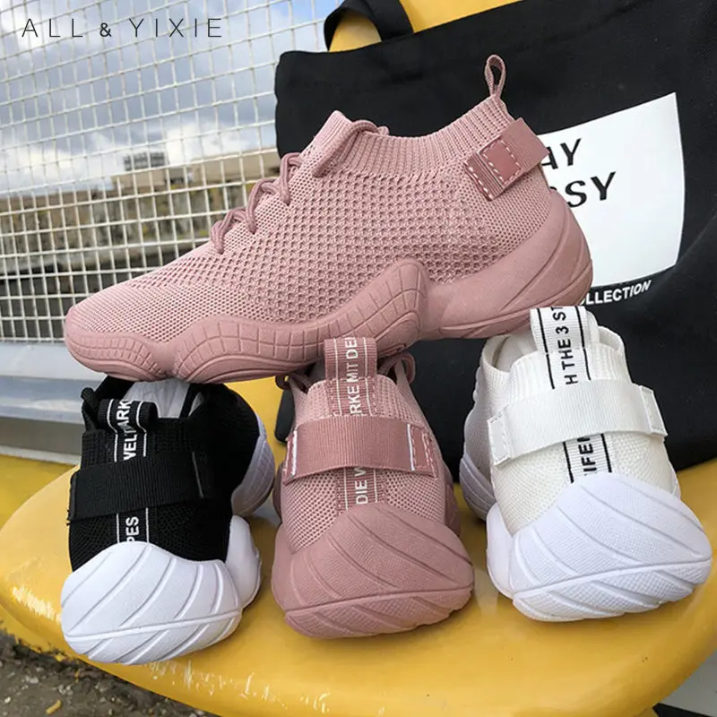 Женская сетчатая дышащая обувь на платформе ALL YIXIE повседневная носки Zapatos De Mujer