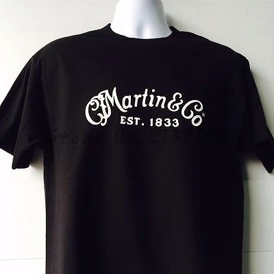 

men t shirt brand cotton t-shirt summer fashion tops Martin & Company Guitar Logo black short sleeve T-Shirt men's top tees