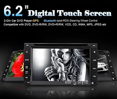 Excellent 6.2 inch 2 din GPS Navigation Player Autoradio LCD Touch Screen in Dash Car DVD Player Autoradio with Dvd/cd/mp3/mp4/usb/sd/amfm 2