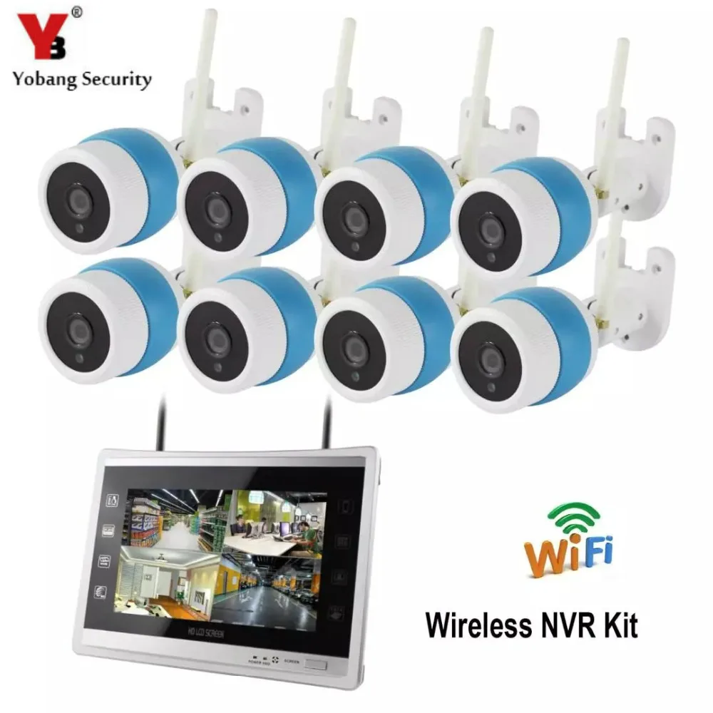 

YobangSecurity 8CH Wireless WIFI NVR Camera Surveillance System 11"Inch LCD NVR Kit P2P 960P HD Outdoor IR WIFI CCTV IP Camera
