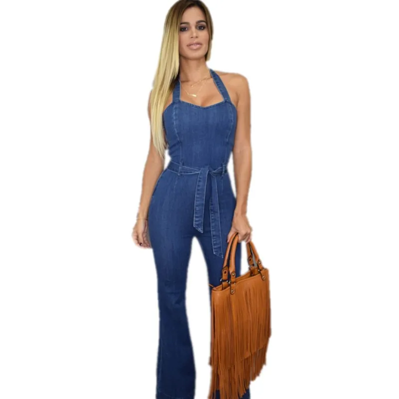 Online Buy Wholesale denim halter jumpsuit from China