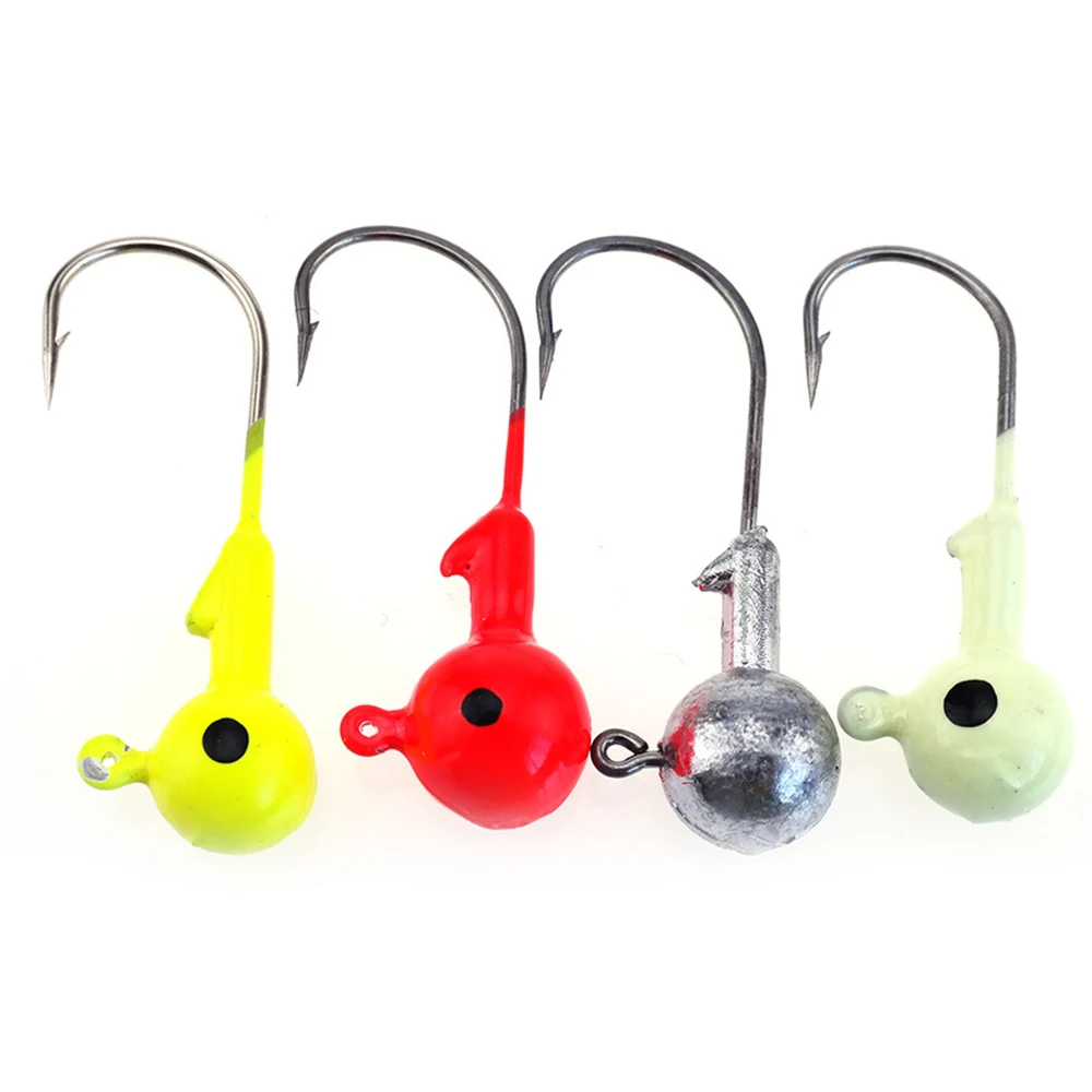 

5PCS/Lot Mini Hooks Fishing Jig Head Hook Lure Simulation Bait Fishhook Barbed Single Hook fisheye hooks 2g 3.5g 5g