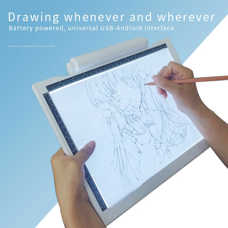 Light Pad, Image A4 Tracing Pad with USB Power Supply/Battery Operated, Dimmable Brightness with Memory Function, LED Tracing Light Pad for Drawing