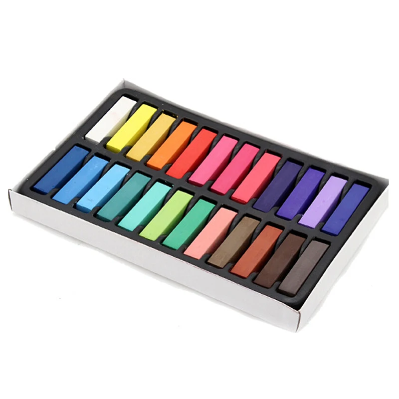 Hot Sale 24 Colors Temporary Hair Chalk Set Soft Hair Crayons Chalk Pastel Painting Professional Blue Hair Dye Coloured Hair Dye Hot Sale 24 Colors Temporary Hair Chalk Set Soft Hair Crayons Chalk Pastel Painting Professional Blue Hair Dye Coloured Hair Dye