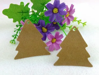 

wholesale 6x5.5cm Kraft Christmas Tree Hang tag Gift Tag For Christmas Gift Custom tag( cusotmize logo will cost printting fee)