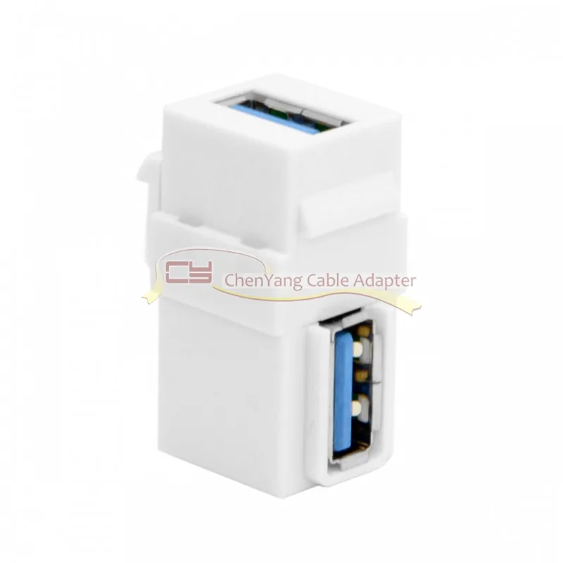 90 Degree Right Angled USB 3.0 A Female to A Female Keystone Coupler Jack Extension Adapter for Wall Plate Panel