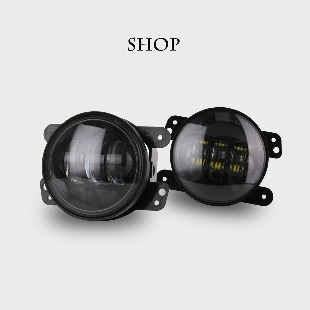 

4 Inch Round Led Fog Light Headlight 30W Projector lens With Halo DRL Lamp For Jeep Wrangler Offroad Jk Dodge Harley Daymaker